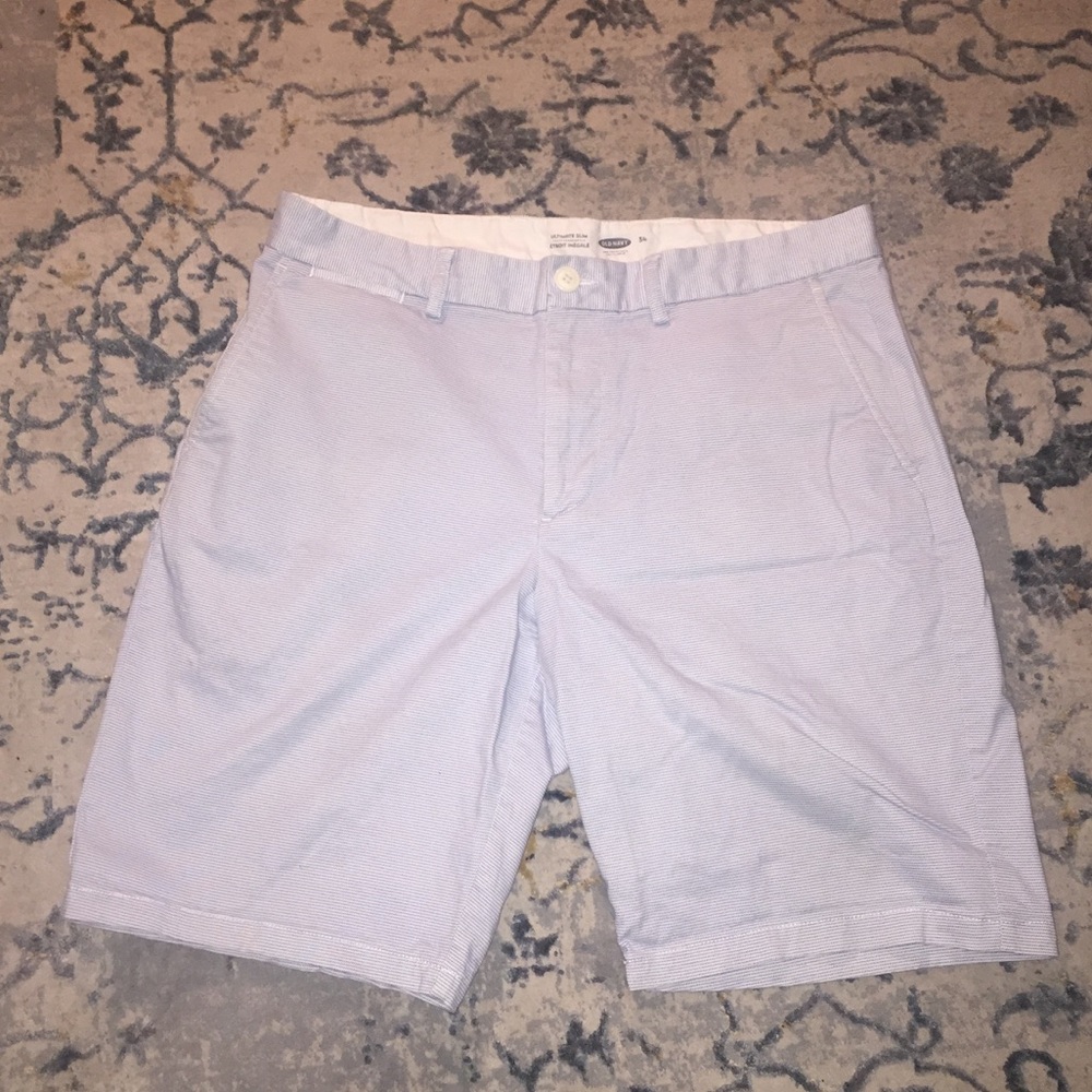 Blue and white striped shorts.Excellent condition